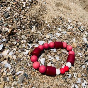 Red & White Lava Bead Diffuser Bracelet